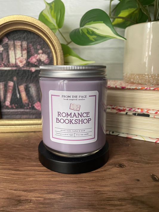 Romance Bookshop (peach, violet, leather, musk)