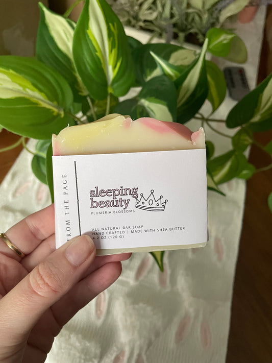 Sleeping Beauty soap (plumeria blooms)