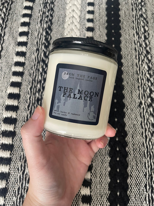 The Moon Palace (amber, leather & teakwood) | Crowns of Nyaxia Officially Licensed Candles