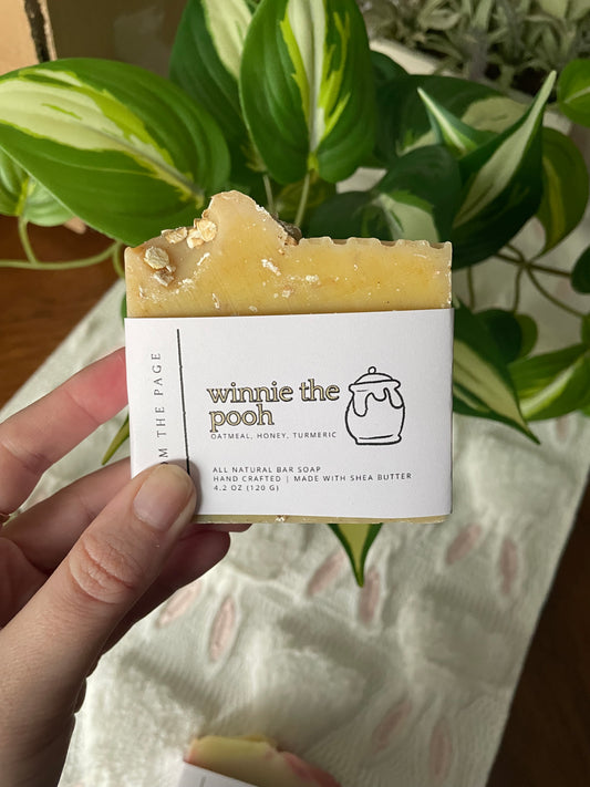 Winnie the Pooh soap (oatmeal, turmeric, honey)