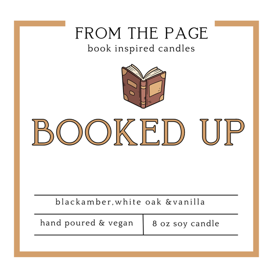 Booked Up - Candle of the Month (black amber, white oak & vanilla)